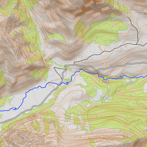 OpenTopoMap map of Double D Ranch, WY
