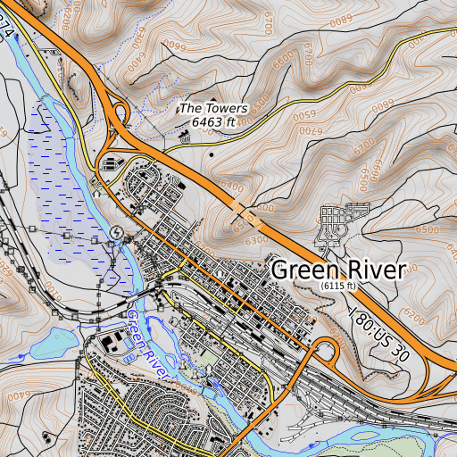 OpenTopoMap map of Eagle Rock, WY