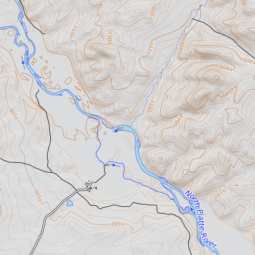 OpenTopoMap map of Harrison Creek, WY