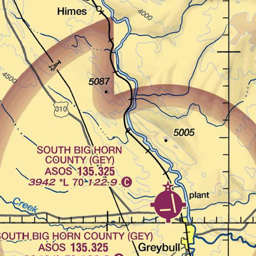 FAA VFR chart of Lovell Draw, WY