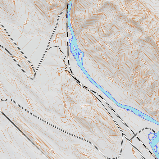 OpenTopoMap map of Lovell Draw, WY