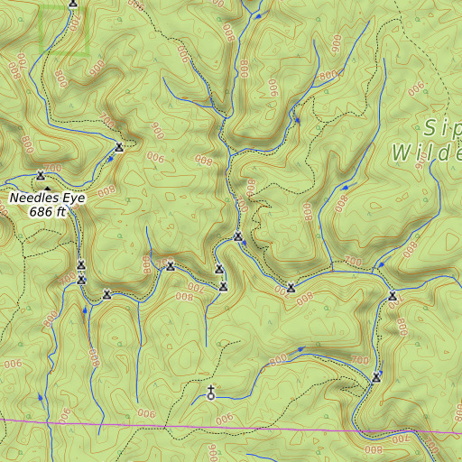 OpenTopoMap map of Bee Branch, AL