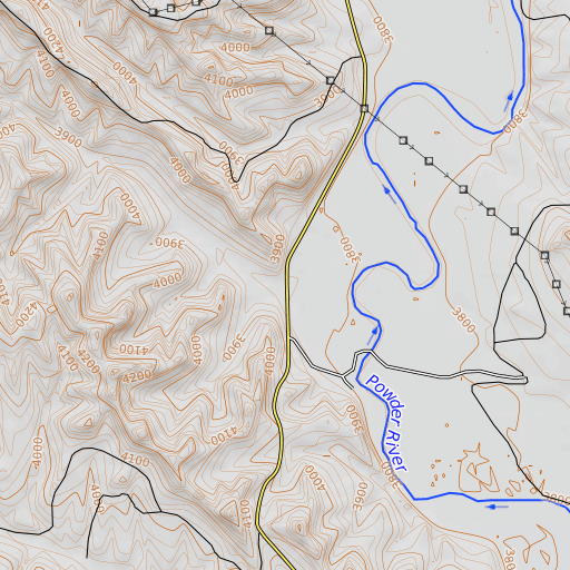 OpenTopoMap map of Mitchell Draw, WY