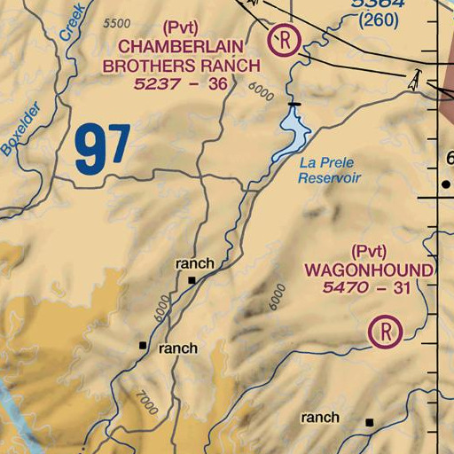 FAA VFR chart of Moss Agate Creek, WY