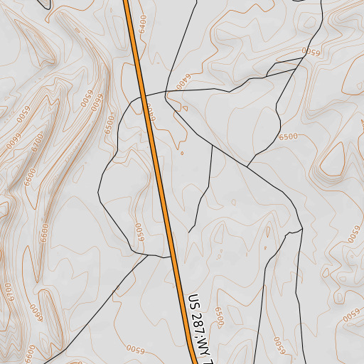 OpenTopoMap map of Murphree Creek, WY