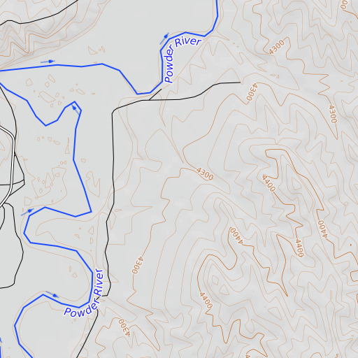 OpenTopoMap map of Robinson Ranch, WY