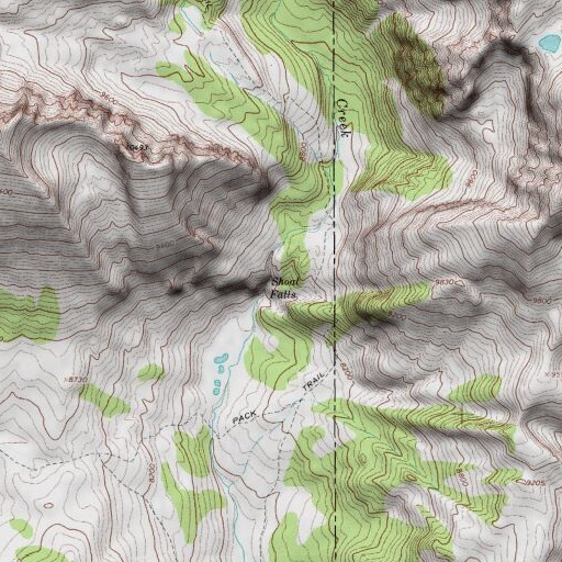 USGS 24K topo map of Shoal Falls, WY