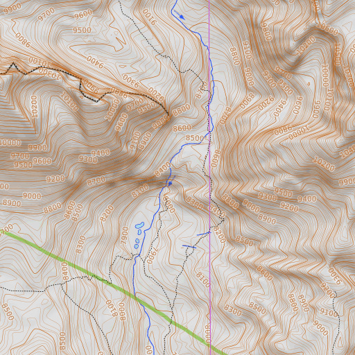 OpenTopoMap map of Shoal Falls, WY
