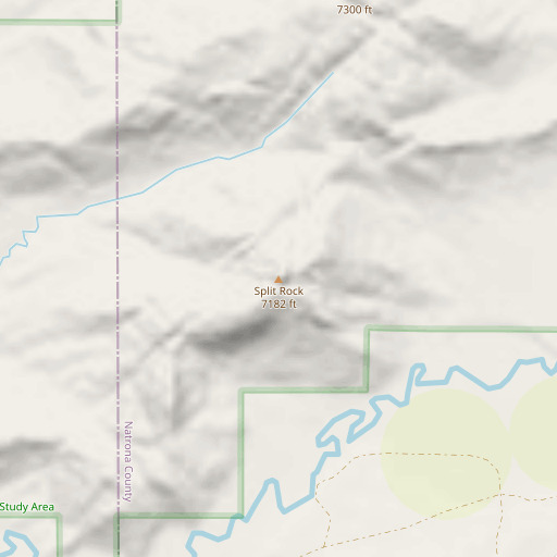 OpenStreetMap map of Split Rock, WY