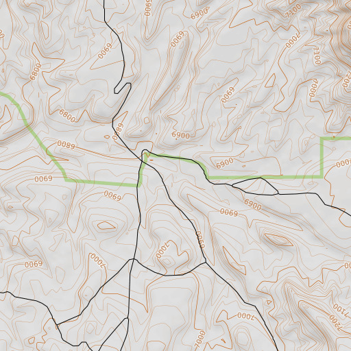 OpenTopoMap map of Tepee Creek, WY