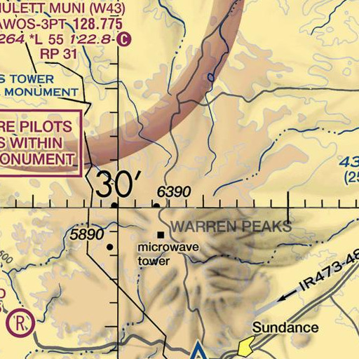 FAA VFR chart of Massengale Flats, WY