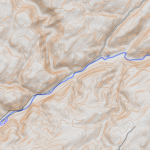 OpenTopoMap map of Bear Creek, WY