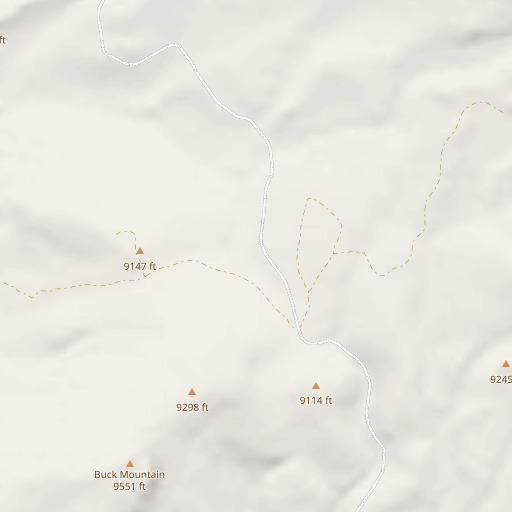 OpenStreetMap map of Bellyache Flats, WY