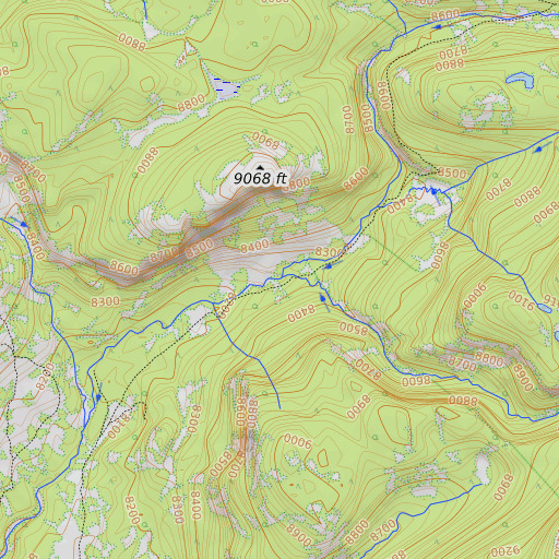 OpenTopoMap map of Burnt Creek, WY