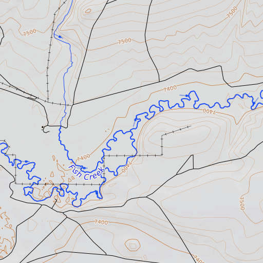 OpenTopoMap map of Fish Creek, WY