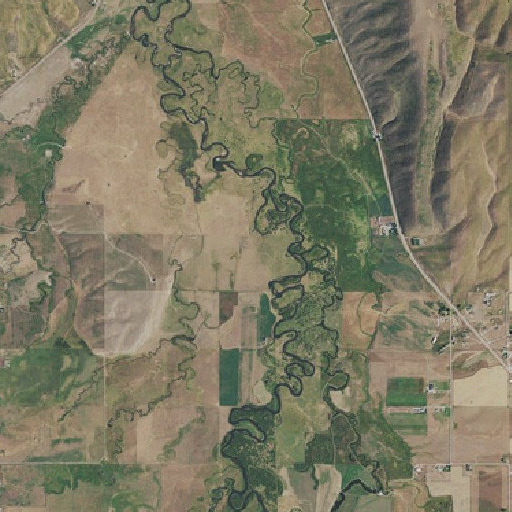 Aerial imagery of Grover Creek, WY