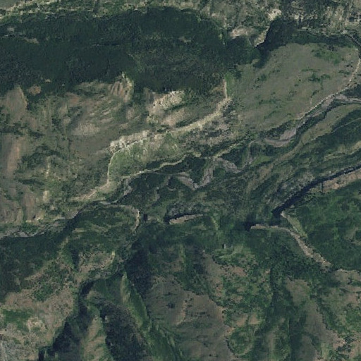 Aerial imagery of Hoodoo Creek, WY