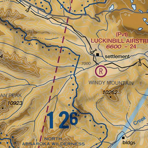 FAA VFR chart of Hoodoo Creek, WY