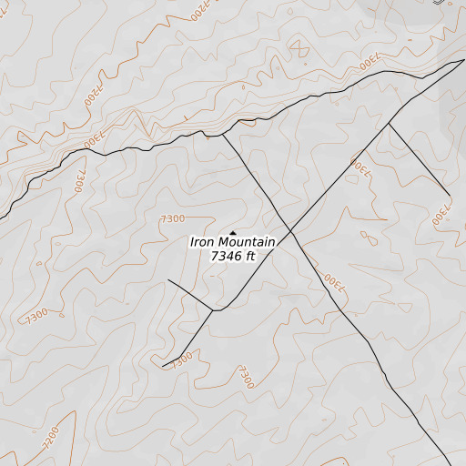 OpenTopoMap map of Iron Mountain, WY