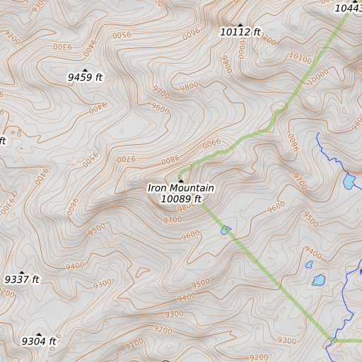 OpenTopoMap map of Iron Mountain, WY