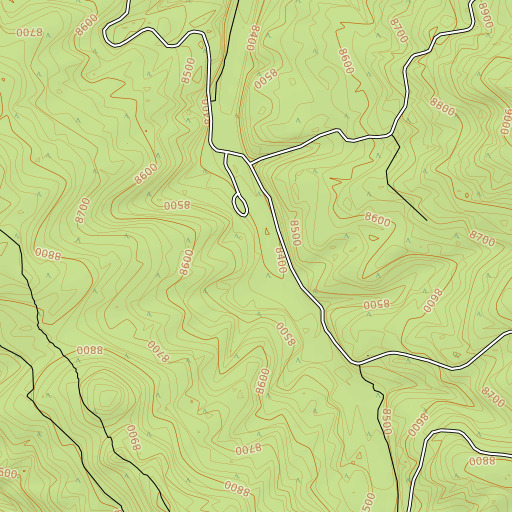 OpenTopoMap map of Jack Creek Park, WY
