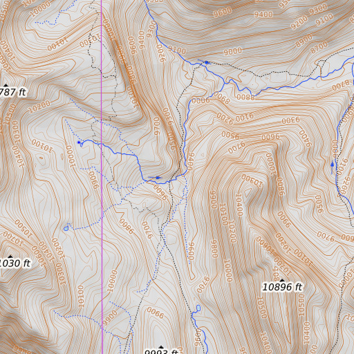 OpenTopoMap map of Menace Falls, WY