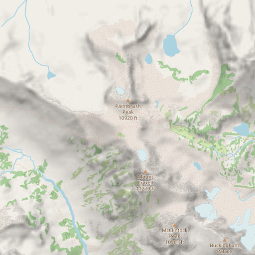 OpenStreetMap map of Paintbrush Divide, WY