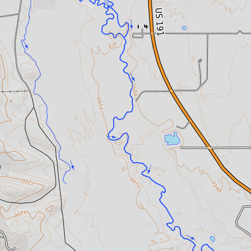 OpenTopoMap map of Pine Creek, WY