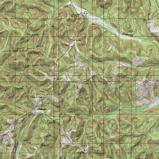USGS 24K topo map of Oak Grove School, AL