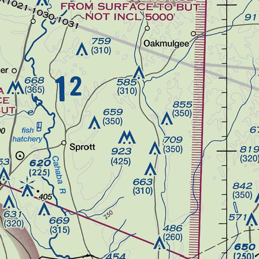 FAA VFR chart of Oak Grove School, AL