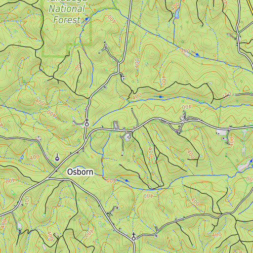 OpenTopoMap map of Oak Grove School, AL
