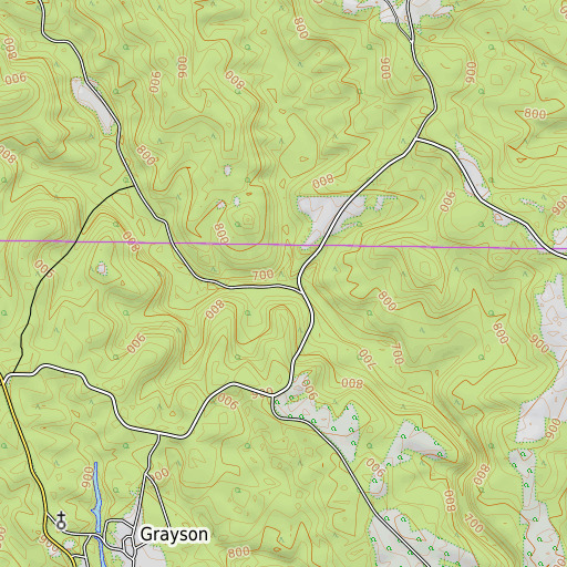 OpenTopoMap map of West Fork Beech Creek, AL
