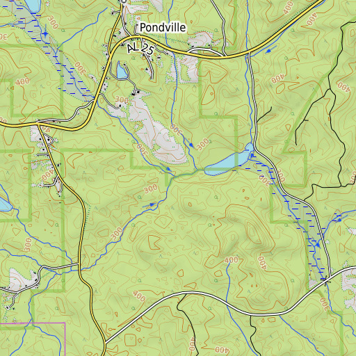 OpenTopoMap map of Yeager Branch, AL