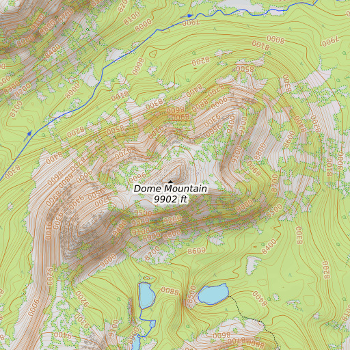 OpenTopoMap map of Dome Mountain, WY