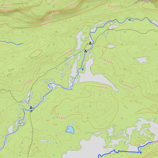 OpenTopoMap map of Proposition Creek, WY