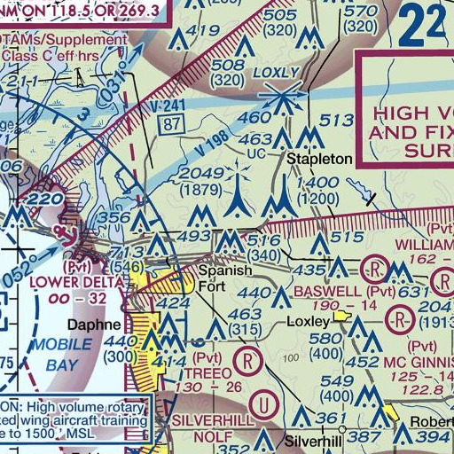 FAA VFR chart of WMPV-TV (Mobile), AL