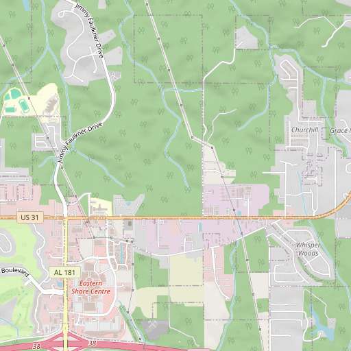 OpenStreetMap map of WMPV-TV (Mobile), AL