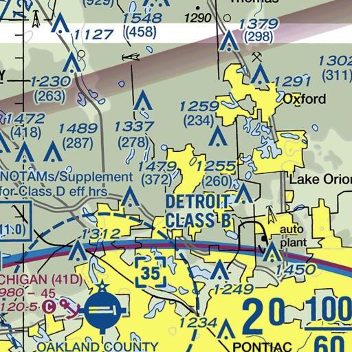 FAA VFR chart of Walters Lake, MI
