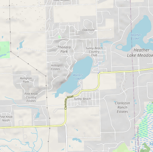 OpenStreetMap map of Walters Lake, MI