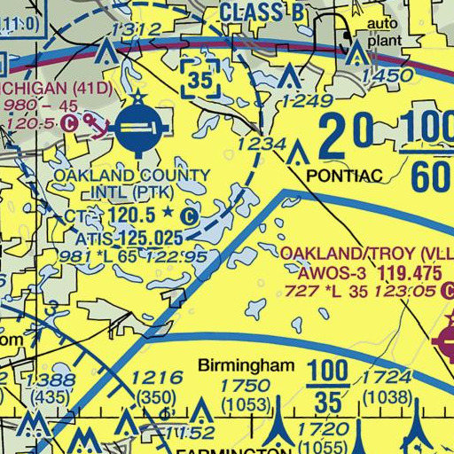 FAA VFR chart of Wards Point, MI