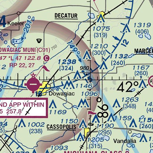 FAA VFR chart of White School, MI