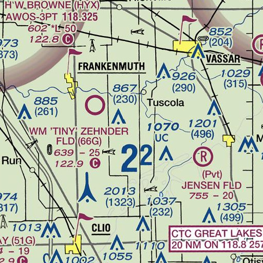 FAA VFR chart of Whitney School, MI