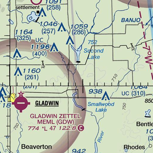 FAA VFR chart of Secord, MI