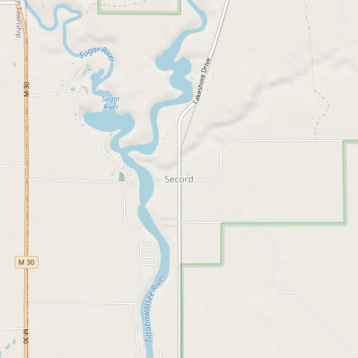 OpenStreetMap map of Secord, MI
