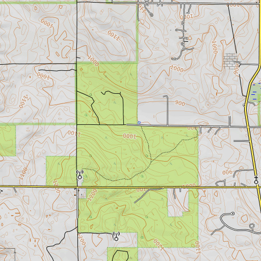 OpenTopoMap map of Morris Spring, MI
