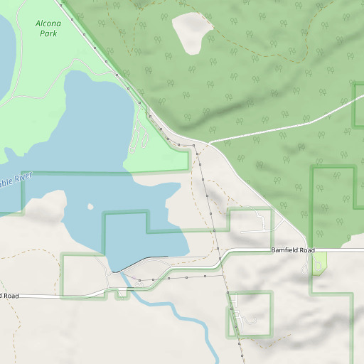 OpenStreetMap map of Bamfield Creek, MI