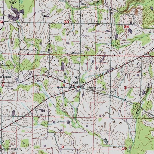 USGS 24K topo map of Neel Elementary School, AL