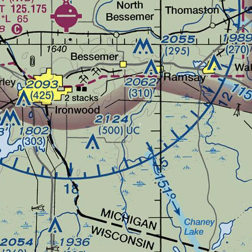 FAA VFR chart of Devils Creek, MI