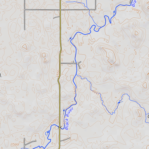 OpenTopoMap map of Devils Creek, MI