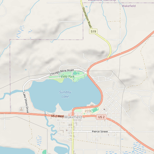 OpenStreetMap map of Eddy Park, MI